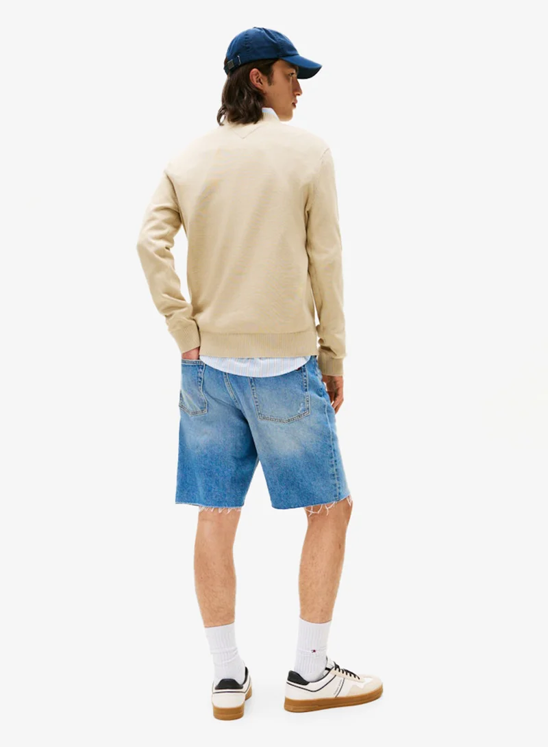 تومي جينز كنزة صوفية أساسية بقصة ضيقة