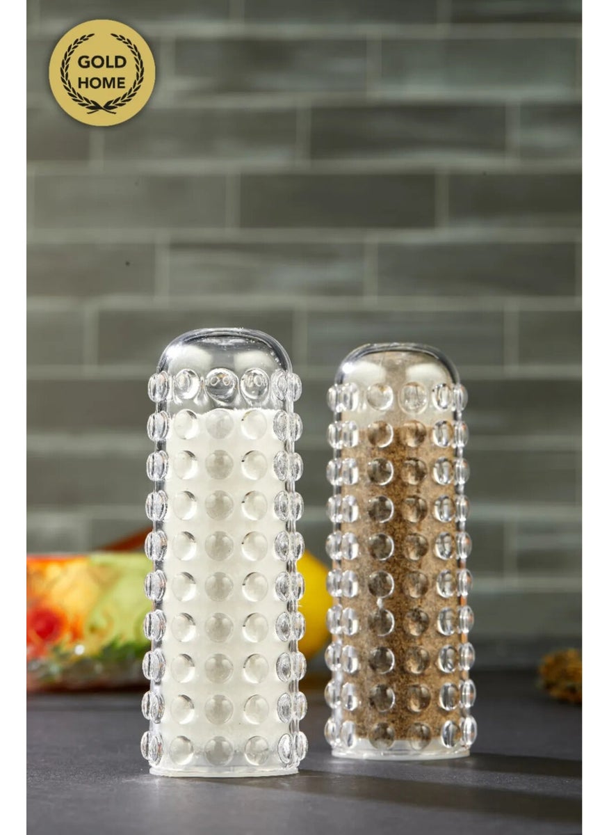 Yzhome 2 Pcs Beaded Plastic Mica Salt Shaker Pepper Shaker Spice Shaker Beaded Series  - Image 1