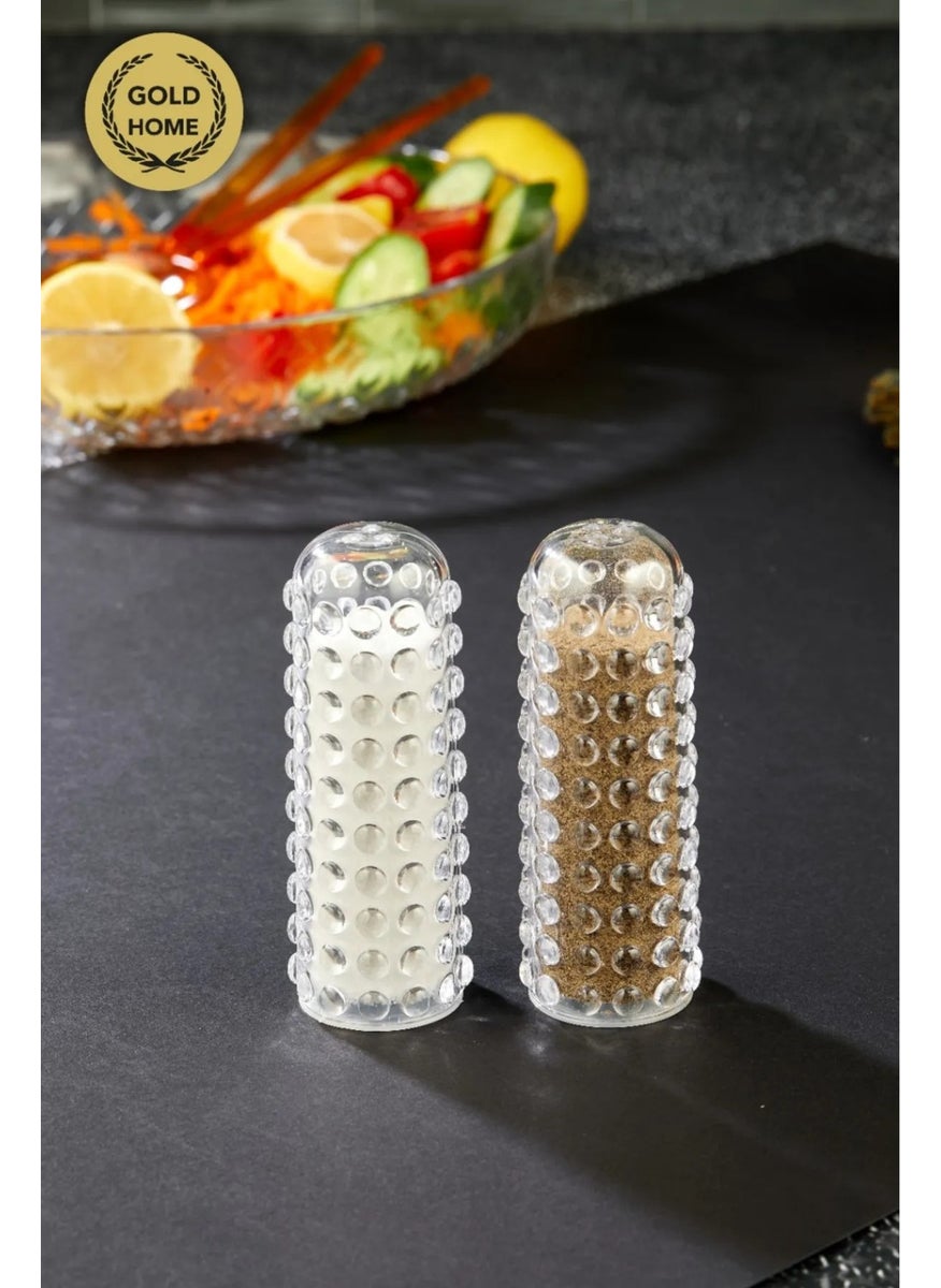 Yzhome 2 Pcs Beaded Plastic Mica Salt Shaker Pepper Shaker Spice Shaker Beaded Series  - Image 3
