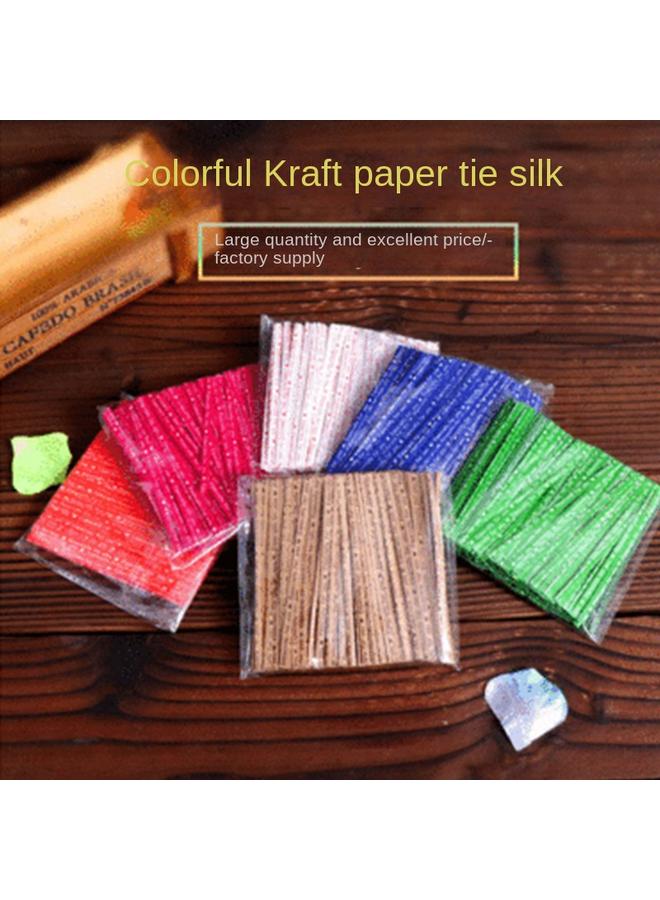 Bluejw Kraft Paper Tie Silk Baking Packaging Color Tie Bread Packaging Bag Tie Rope Lollipop Sealing Iron Tie Wholesale - Image 2