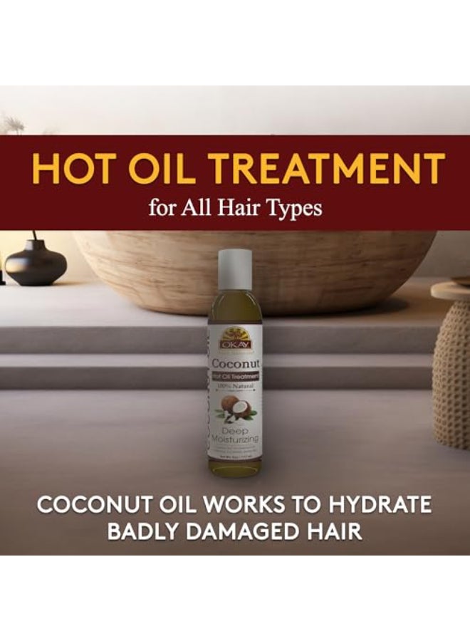 OKAY Coconut Hot Oil Treatment For All Hair Types Textures Deeply Penetrating 100 Natural Free of Paraben Silicone 6 oz - Image 4