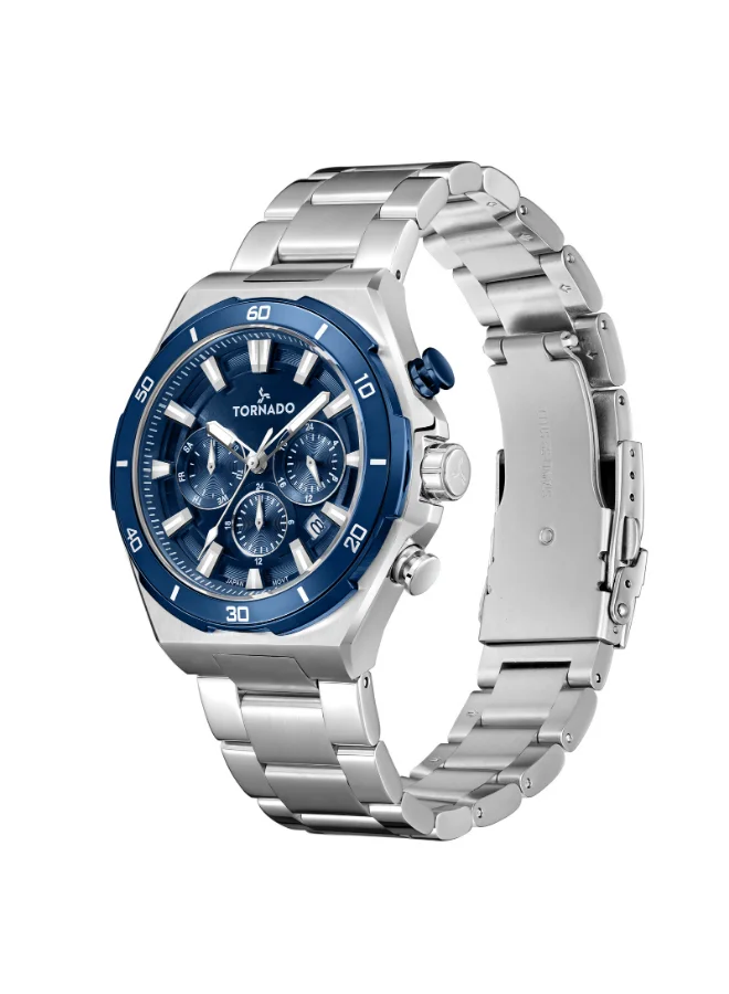 TORNADO Men's Stainless Steel Multi Function Watch T24104-SBSN - 45 mm