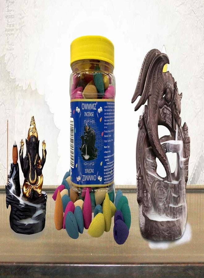 OWMMIZ 170 Pcs Backflow Incense Cones, 7 Mixed Natural Scents Waterfall Fountain for Burner Holder - Image 4