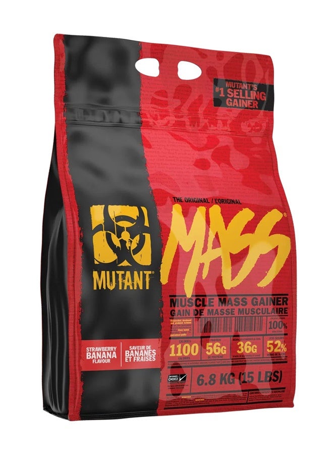 Mutant Mass Muscle Gainer, Strawberry Banana 15lb