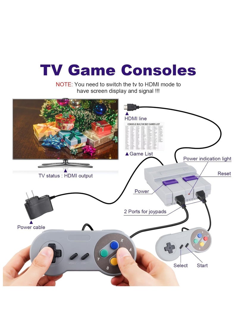 Classic Retro Mini Game Console, Built-in 500 Games with 2 Controllers, HDMI Port - Children Gift, Happy Childhood Memories - Image 2