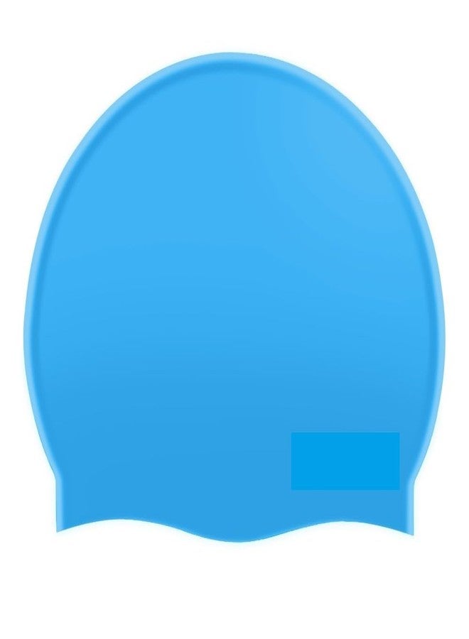 G.FIDEL قبعة سباحة مطاطية من جي.فيديل SC01 للبالغين، قبعة سباحة للرجال والنساء، لون أزرق سماوي (عبوة من قطعة واحدة) - Image 1