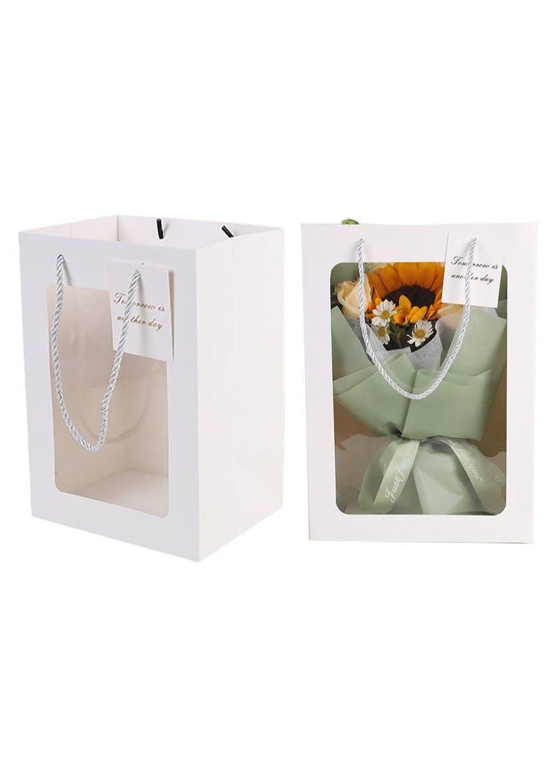 Large Gift Bag Set - Pack of 5 Gift Bags,for Shopping, Parties, Wedding, Baby Shower, Craft 35 x25 x 15cm (White/Clear) - Image 1