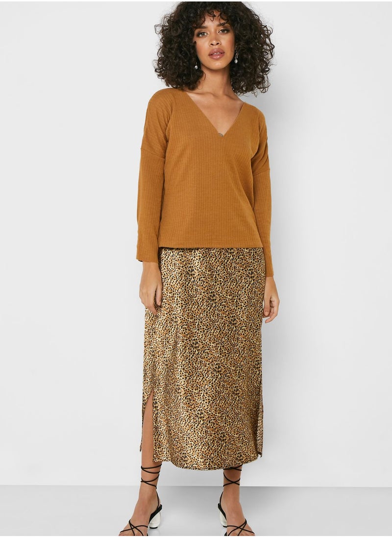 The Label Life - Ribbed Button Detail Top - Image 1