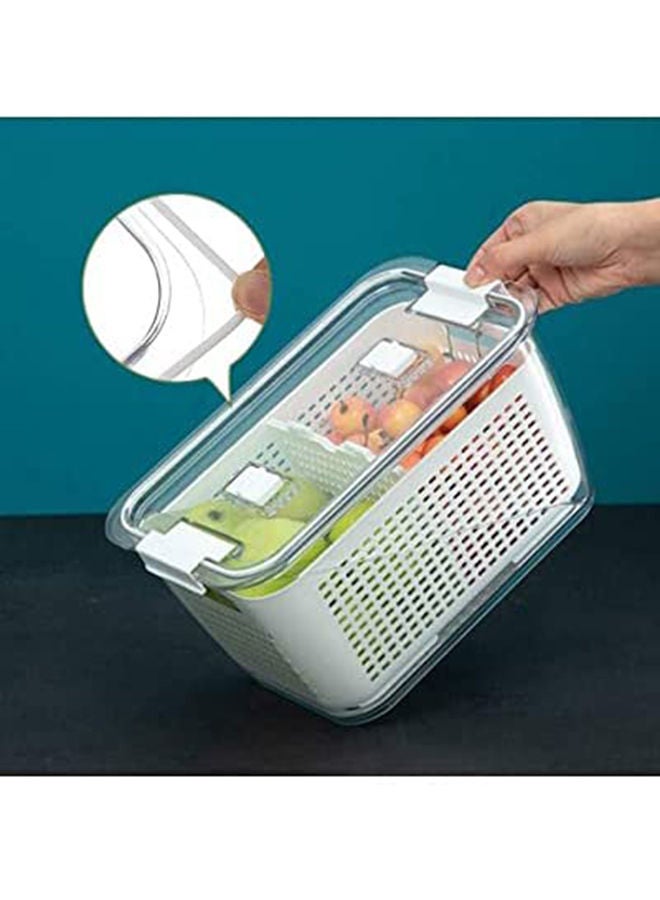 Homesmiths Medium Fridge Storage Container With Double Layer Fruit Basket - Image 2