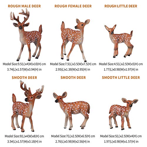 JOKFEICE Deer Toys 6pcs Realistic Deer Woodland Animals Figurines Early Educational Toys Birthday Cake Topper for Kids - Image 5