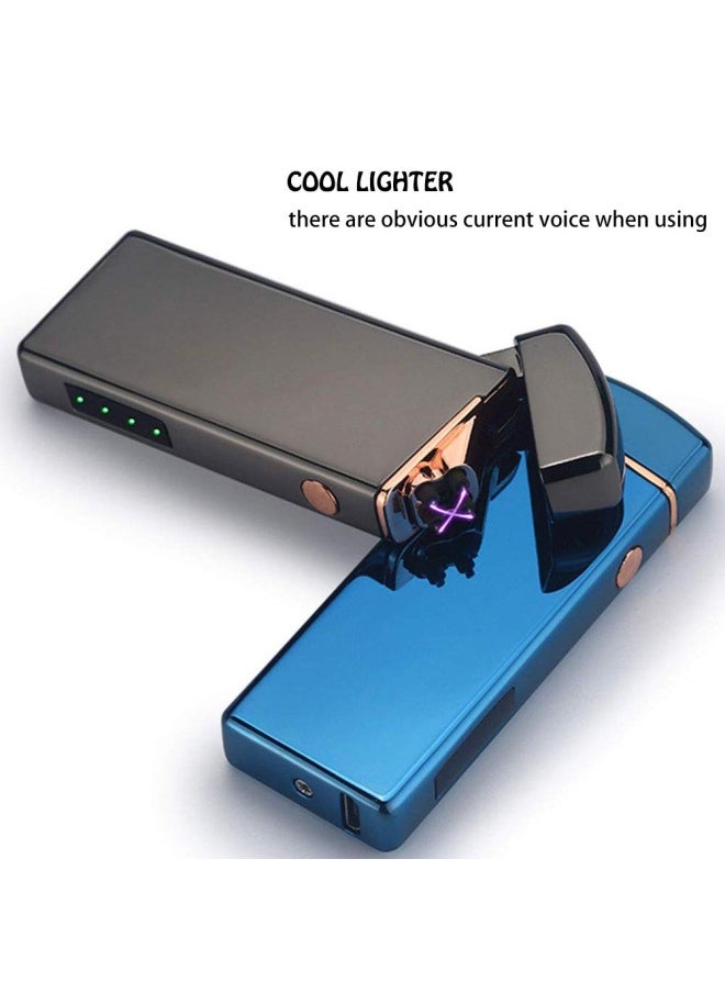 LCFUN - Windproof Arc Lighter X Plasma Lighters Rechargeable Usb Lighter Electric Lighter For Candle-With Led Display Power Black - Image 1