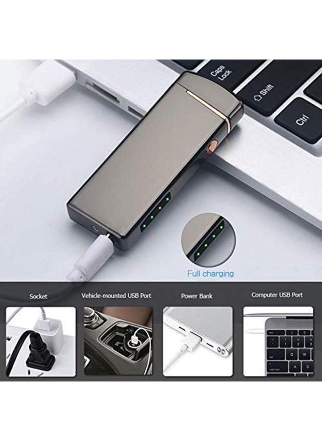 LCFUN - Windproof Arc Lighter X Plasma Lighters Rechargeable Usb Lighter Electric Lighter For Candle-With Led Display Power Black - Image 1