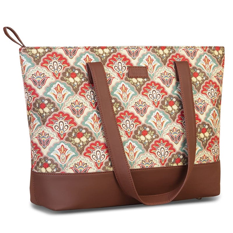 ZOUK حقيبة كتف نسائية مصنوعة يدويًا وحقيبة يد للمكتب والجامعة - Image 2