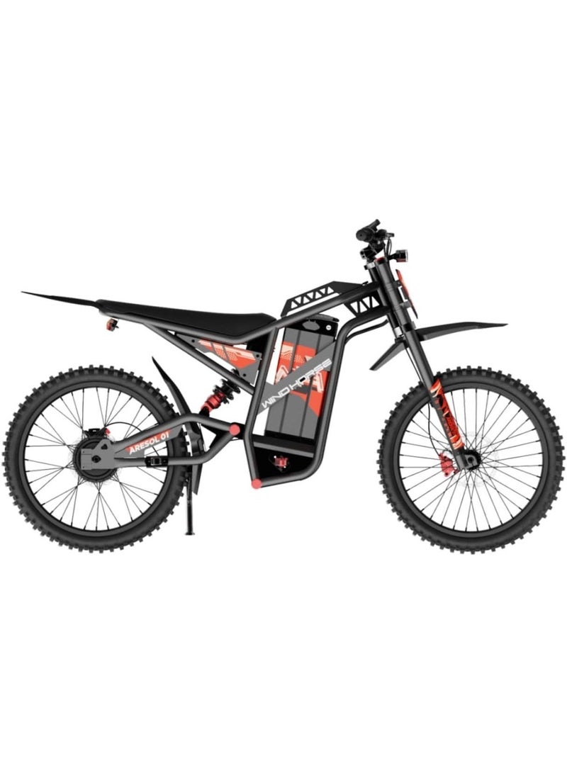 WINDHORSE Y1 Electric Dirt Bike 3000W, 70KM/H Speed, 60V 35Ah Removable Battery, 70KM Range, Carbon Alloy Frame, 19x3 Inches Off-Road Tires, Dual Suspension - Image 2