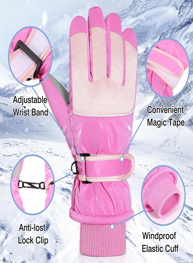 MoKo Children's Winter Gloves, Waterproof Ski Gloves with Elastic Cuffs, Windproof Ski Gloves for Children, Thermal Snow Gloves for 6-15 Years Old, Skiing, Cycling, Pink, M - Image 5