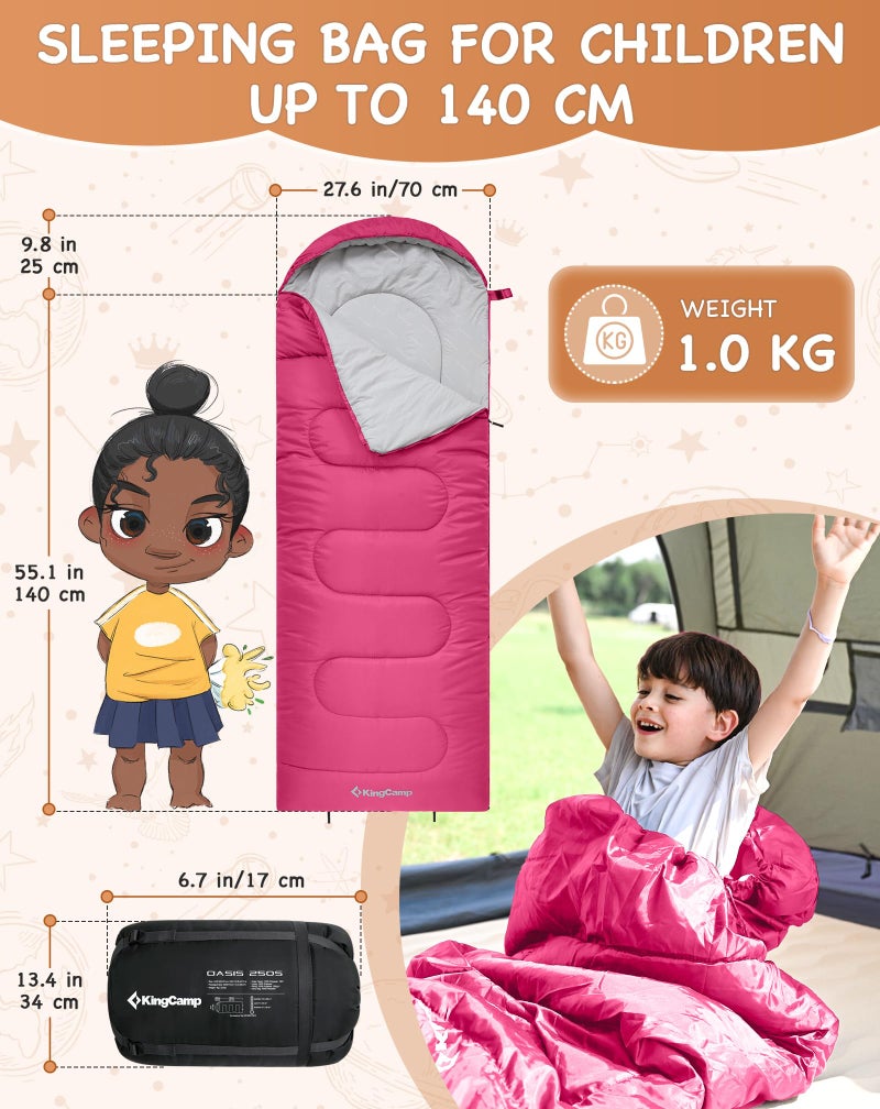 KingCamp Sleeping Bag 3 Season- Lightweight Waterproof Camping Sleeping Bag Indoor & Outdoor Use for Kids for Camping with Compression Sack - Image 2