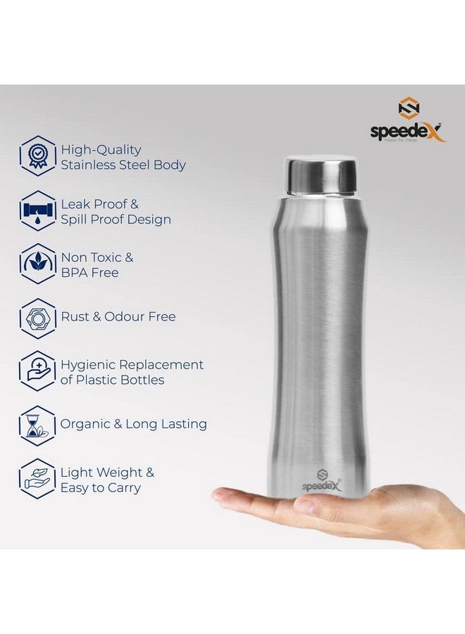 Speedex Stainless Steel Matt Water Bottle 1 Litre with Steel Cap - Leak-Proof, Durable, Lightweight | Ideal for Kids, Adults, Office, School, Travel | Pack of 4, Set of 4, Combo of 4 (1000ml Each) - Image 3