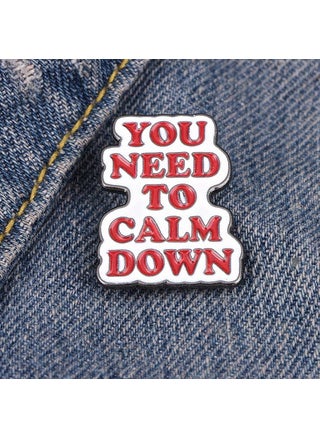 Generic - Minimalist Inspirational Quote Brooch Pin Red - Image 1