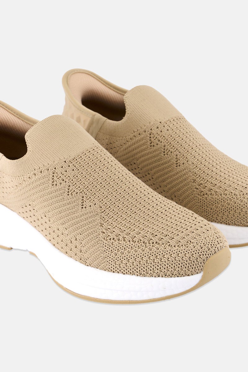 RBX Women Slip On Training Shoes, Light Beige - Image 3