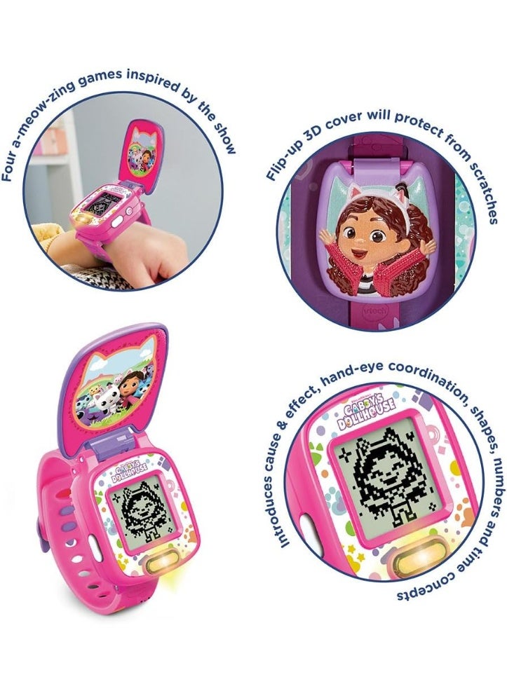 VTech - Gabby’s Dollhouse Time to Get Tiny Watch - Multicolour | includes 10 digital clock faces featuring Gabby and her kitty friends, a stopwatch| Suitable ages 3 + up - Image 2