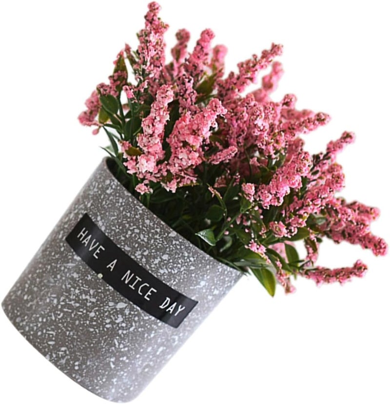 KALLORY Artificial Lavender Bonsai Simulation Flower with Plastic Pot, Decorative Faux Potted Plant for Home Garden Indoor Ornament, Random Color Foam Material - Image 1