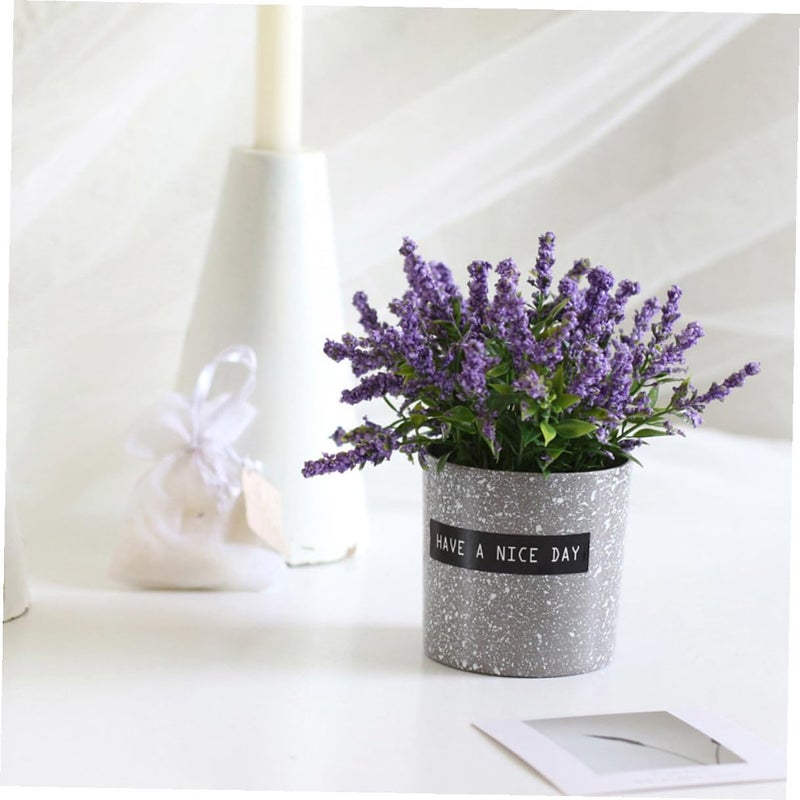 KALLORY Artificial Lavender Bonsai Simulation Flower with Plastic Pot, Decorative Faux Potted Plant for Home Garden Indoor Ornament, Random Color Foam Material - Image 2