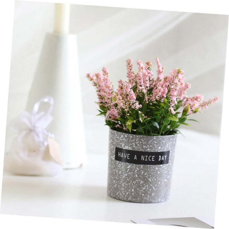 KALLORY Artificial Lavender Bonsai Simulation Flower with Plastic Pot, Decorative Faux Potted Plant for Home Garden Indoor Ornament, Random Color Foam Material - Image 3