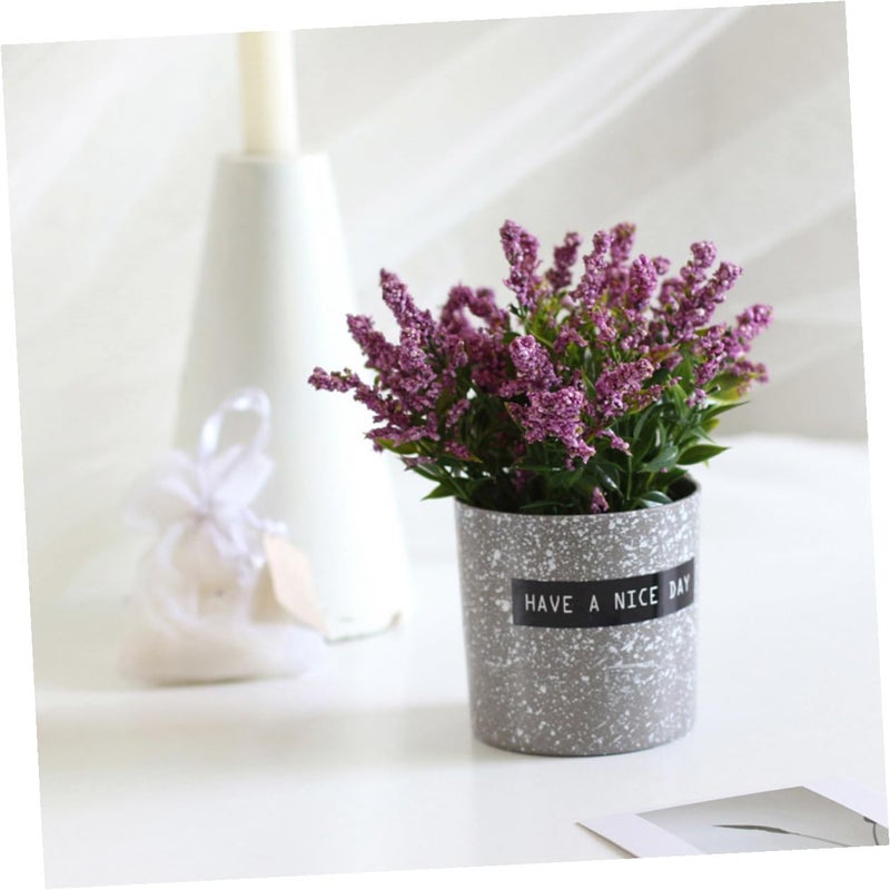KALLORY Artificial Lavender Bonsai Simulation Flower with Plastic Pot, Decorative Faux Potted Plant for Home Garden Indoor Ornament, Random Color Foam Material - Image 4