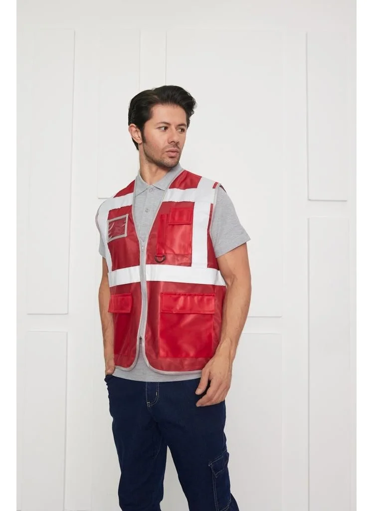 Orange Safety Engineer Type Warning Vest