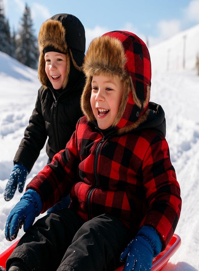 ACTLATI Kids Winter Trapper Hat for Boys Girls Snow Hats Toddler Waterproof Fleece Hunting Ski Hat with Earflap Age 1-8 - Image 5