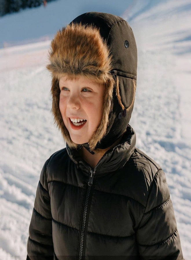 ACTLATI Kids Winter Trapper Hat for Boys Girls Snow Hats Toddler Waterproof Fleece Hunting Ski Hat with Earflap Age 1-8 - Image 3