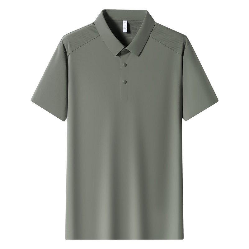Ice Silk Polo Desain Custom Wrinkled Short-Sleeve Work Uniform Factory Shirt T-Shirt with Printed Logo Corporate Workwear Embroidery - Image 1