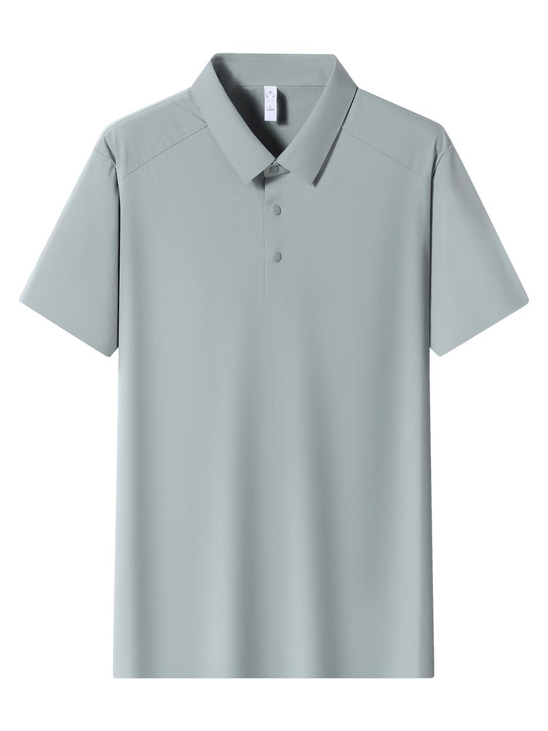 Ice Silk Polo Desain Custom Wrinkled Short-Sleeve Work Uniform Factory Shirt T-Shirt with Printed Logo Corporate Workwear Embroidery - Image 5