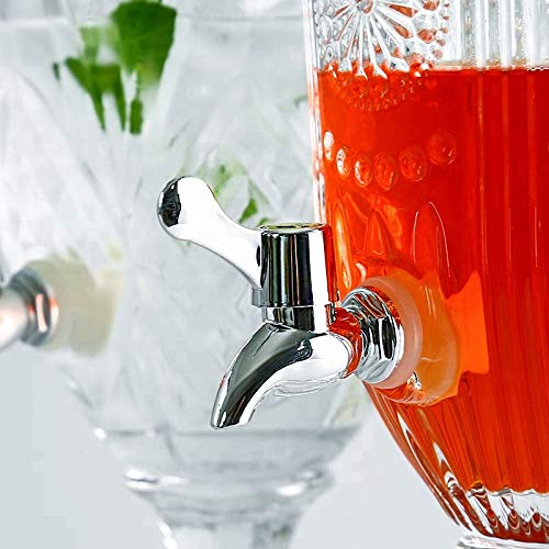 ARUZEN - Transparent Mason Jar Beverage Dispenser, Glass Air Tight, Cold Water Pitcher, Detox 2 Liter - 1 Piece - Image 5