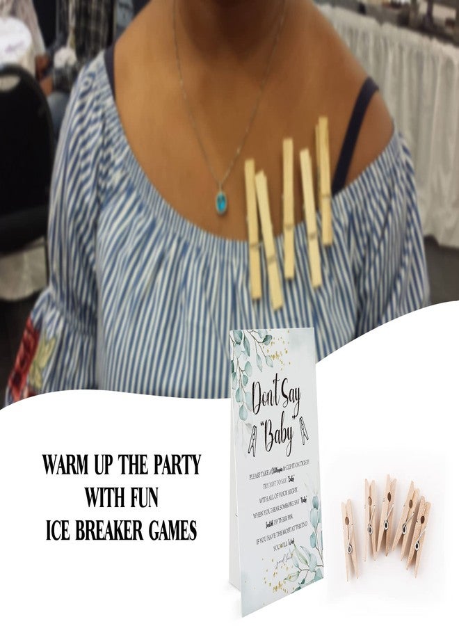 GNATV Greenery Don't Say Baby Game （1 Sign And 50 Mini Natural Clothespins） Don't Say Baby Baby Shower Game, Baby Shower Decorations, Baby Shower Games Gender Neutral, Garden Baby Shower Game (DS08) - Image 4