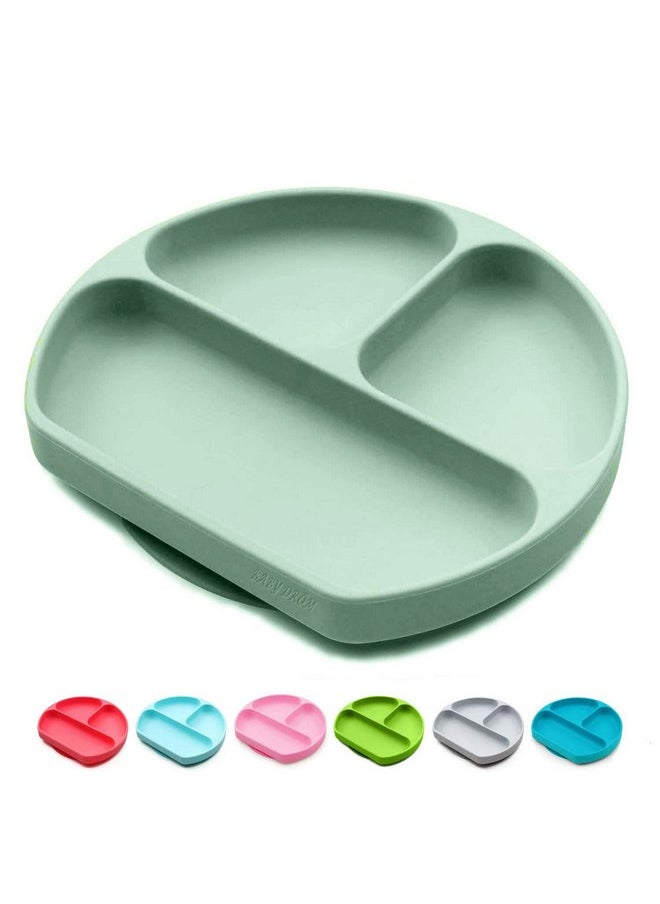 Baby Drom - Silicone Suction Plates for Babies, Stick to High Chair Trays and Table, Divided Baby Dishes, Perfect Kids Plates, BPA FREE - Image 1