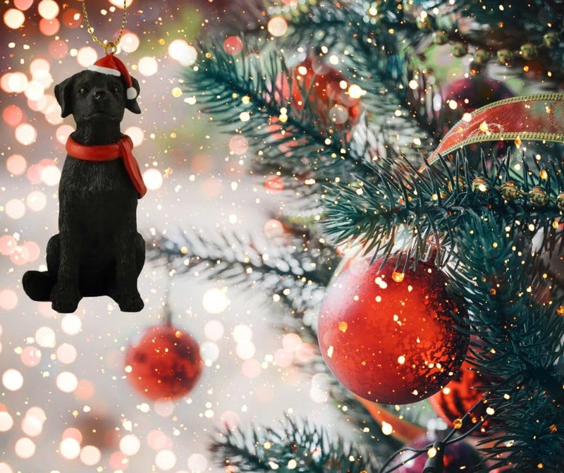 JFSM INC. Black Labrador Christmas Tree Ornament Figurine Collectible - Black Lab Gifts  Black Lab Ornaments  Black Lab D?cor  Dog Lover Gifts  Christmas Tree Decorations - Image 2