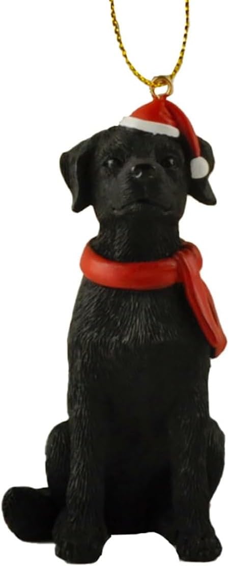 JFSM INC. Black Labrador Christmas Tree Ornament Figurine Collectible - Black Lab Gifts  Black Lab Ornaments  Black Lab D?cor  Dog Lover Gifts  Christmas Tree Decorations - Image 1