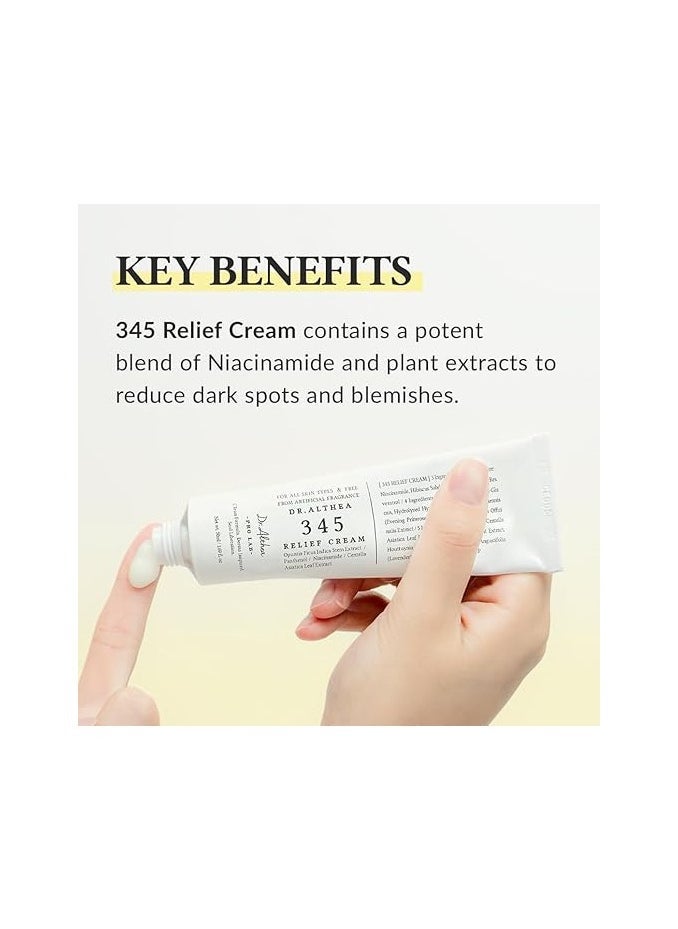Original Dr.Althea 345 Relief Cream Daily Face Moisturizer Blemish Relief Care Soothing Recovery & Moisture with Niacinamide, Panthenol Korean Vegan Skincare for All Skin Types 1.7 Fl Oz. 50ml - Image 3