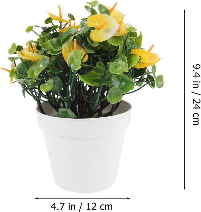 Dense material Fake Potted Anthurium Bonsai Plant Yellow Faux Small Artificial Flower Pot Tabletop Decor for Home Office Indoor Greenery Ornament Heat insulation layer General standard compliant quality Authorized haulage delivery Assorted color options Bug proof seal Freeze crack proof Daily life matching design All-round well-engineered practical build Cost effective upgraded craftsmanship Shop & home all-space compatible Diverse requirement fit Matte anti slip finish Upgraded simple practical design All-item unified delivery Trendy varied sizing alternatives Long term heavy use compatible Efficiency boosted construction Precision polished solid material Global versatile design Durability boost selected material Worldwide simple practical design Long lifespan Shock rubber edge Multiple options - Image 2