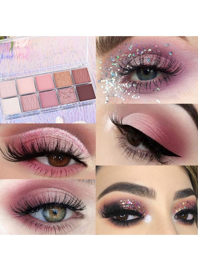 AMY'S DIARY 10 Colors Pink Eye Shadow Eyeshadow Palette High Pigmented Blendable Long Lasting Waterproof Nude Pink Neutral Eye Palette Makeup (14 ) - Image 3