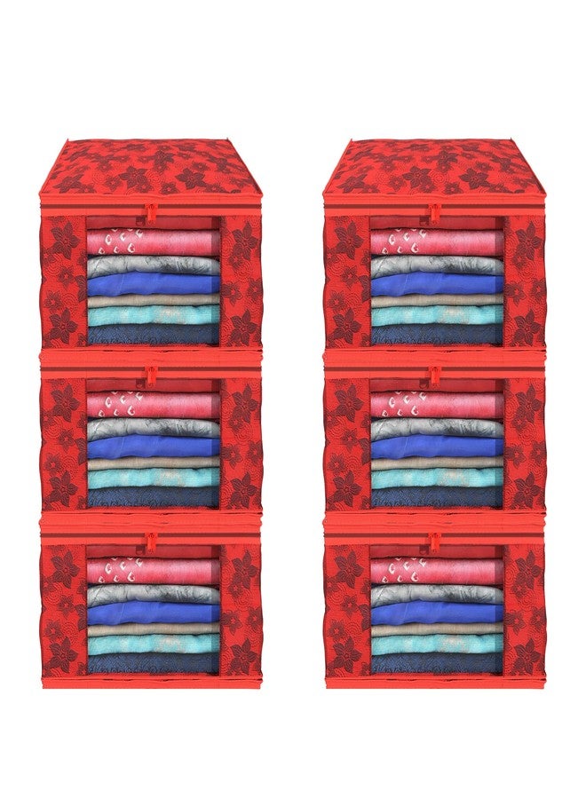 SHAPING FABRIC Garment Cover Non-Woven 90 GSM with Transparent Window & Double Metal Zipper - Pack of 6 | Dustproof Clothes Storage Bag for Sarees, Suits, Jackets, Shirts SBXLRL152493517524148523932 - Image 1