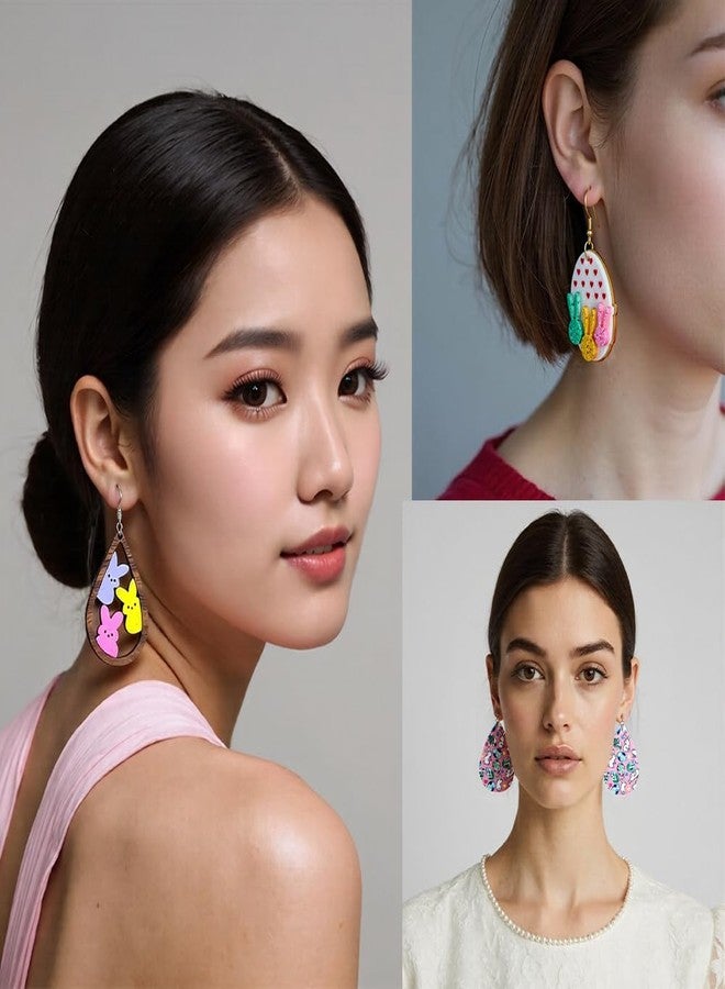 Dhdfisd Easter Earrings for Women Rabbit Egg Drop Dangle Earrings Cute Acrylic Bunny Stylish Spring Earrings Holiday Festive Party Jewelry Gift 6PCS(Easter Earring Set) - Image 4