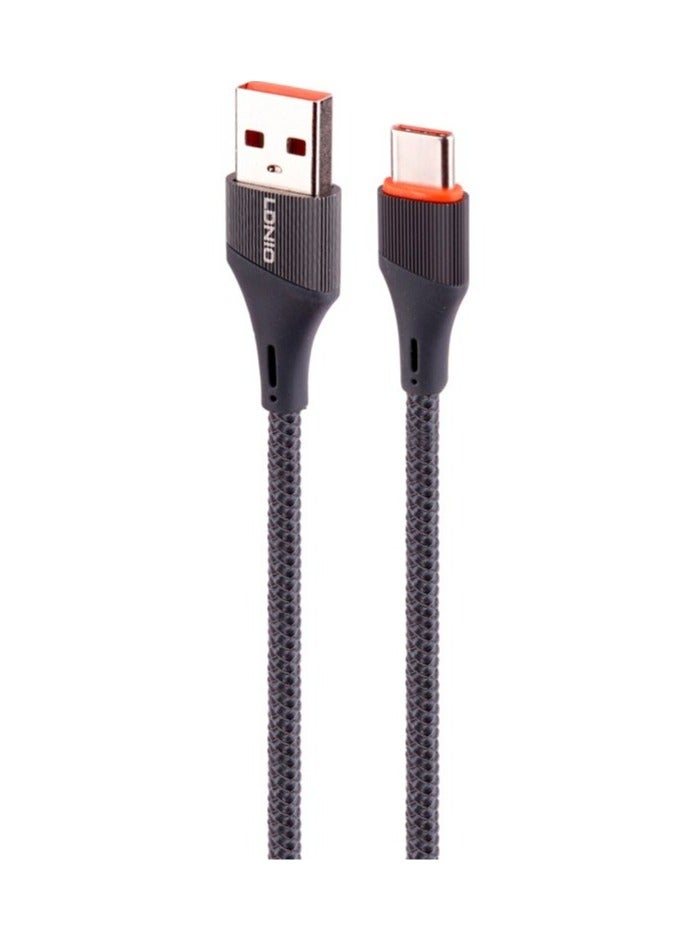 لدنيو كابل LDNIO كابل بيانات سريع الشحن من USB-A إلى USB-C بقوة 30 وات بطول 2 متر - رمادي - Image 1