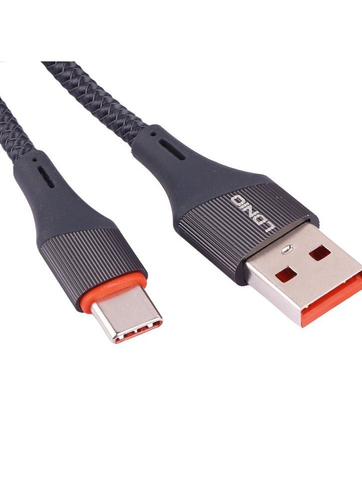 لدنيو كابل LDNIO كابل بيانات سريع الشحن من USB-A إلى USB-C بقوة 30 وات بطول 2 متر - رمادي - Image 3