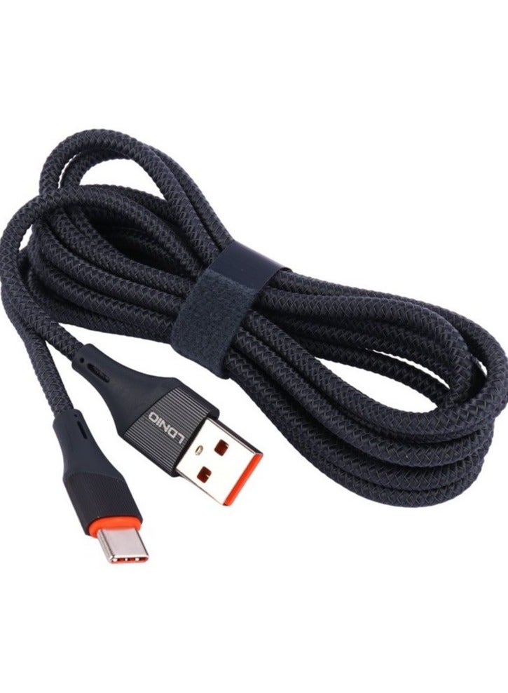 لدنيو كابل LDNIO كابل بيانات سريع الشحن من USB-A إلى USB-C بقوة 30 وات بطول 2 متر - رمادي - Image 2