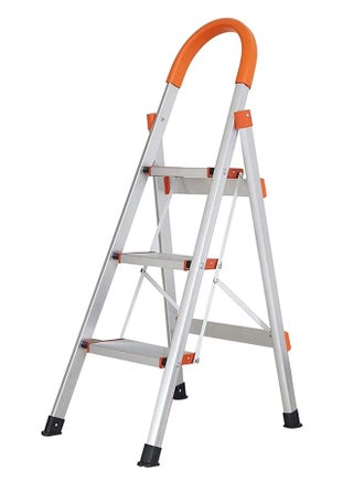 Hawk King 3 Step Aluminium Folding Ladder 330lb Capacity, Lightweight Multi Purpose Portable Step Stool for Home,Kitchen, Garden, Office, Warehouse,3 step (Silver Orange) - pzsku/ZE263A73FBCCB9F6343E0Z/45/_/1729774111/7af53f65-4db6-4b22-8446-423c7ca0ab36