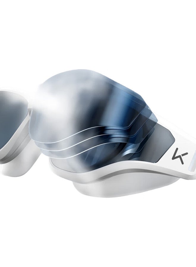 Keep Swimming Goggles, Waterproof And Anti-Fog, High-Definition For Men, Professional Women'S Medium Frame Swimming Goggles And Swim Cap Set, 064 White Coated - Image 3