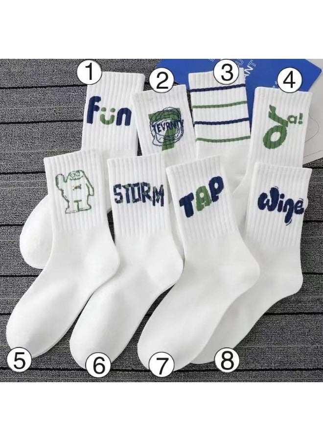 KUYING Fashion Anti Slip Breathable Sports Socks Eight Piece Set 
