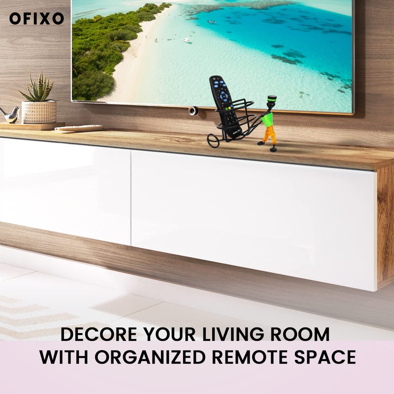 OFIXO Metal Strong and Durable Remote Stand Remote Holder/Remote Stand/Remote Organizer showpiece (Black), 15X9X8 Cm - Image 3